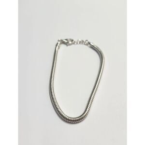 Vintage LIRM 925 Sterling Silver Snake Chain Bracelet - Shiny Silver